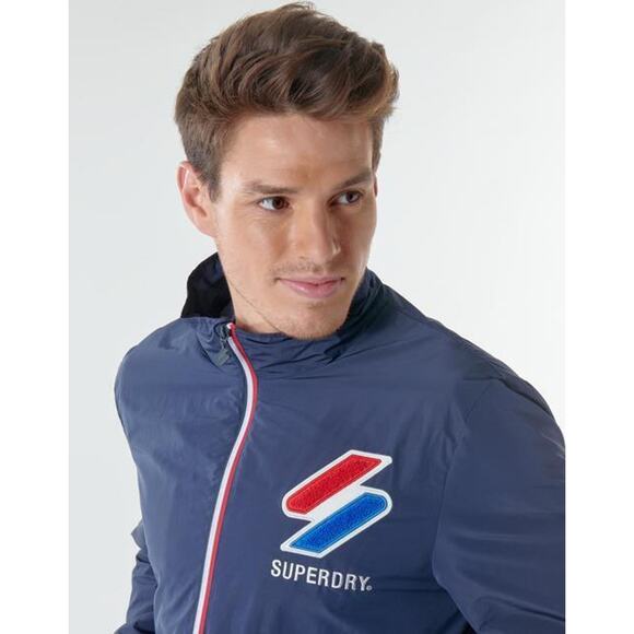 nwt SUPERDRY mens sz M Track Cougle Jacket in Navy - Picture 3 of 4